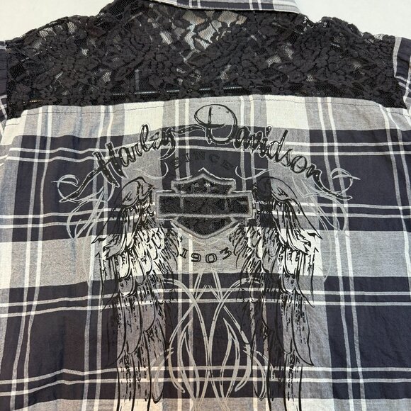 Harley Davidson Short sleeve plaid shirt - Picture 3 of 6